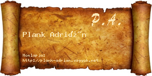 Plank Adrián névjegykártya